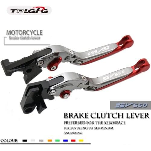 LOGO SV650 Motorcycle Accessories Folding Extendable Brake Clutch Levers FOR SUZUKI SV650 SV 650 2010-2018 2017 2016 2015