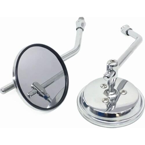 Motorcycle Rearview Side Mirror with 10mm Screws Universal Round Square Retro Modified Motorbike Cafe Racer Rearview Mirrors