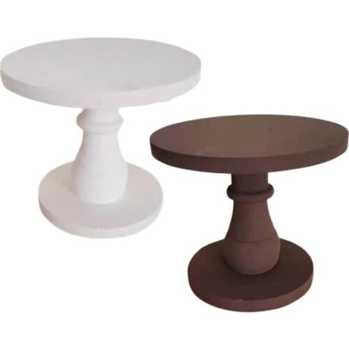 Newborn Photograph Props Mini Coffee Table Handmade Wooden Little Tea Desk for Infants Baby Photo Shooting