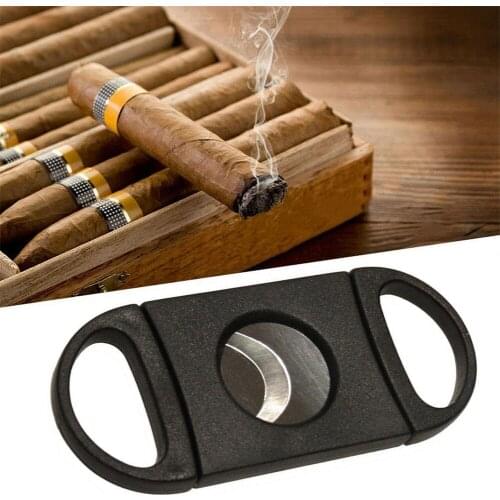 Double Blades Cutter Knife Metal Blade Plastic Cigar Cutter Scissors V-Cut Clipper Port Cuba Cigar Cutter Cigar Accessories