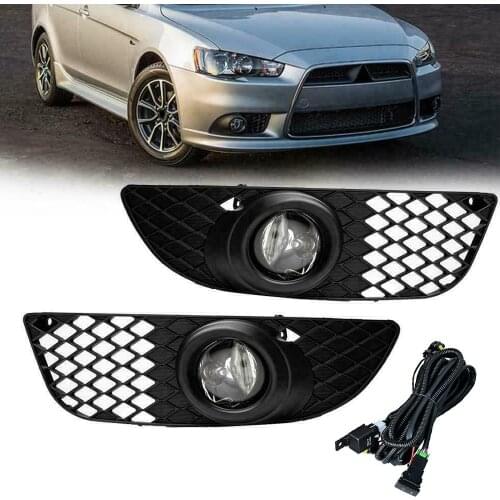 Clear Lens Front Bumper Fog Light Lamp Cover Grille Wiring Harness 8321A463 Fit for Mitsubishi Lancer 2008 2009 2010-2013 2014