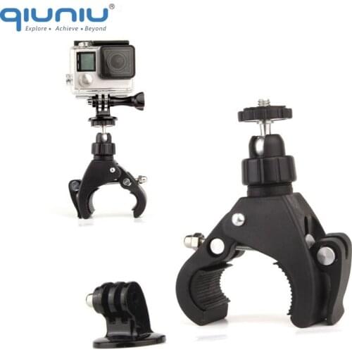 QIUNIU 360 Degree Swivel Bicycle Bike Motorcycle Handlebar Mount Holder + Mount Adapter for GoPro Hero 3 3+ 4 5 6 for Xiaomi Yi