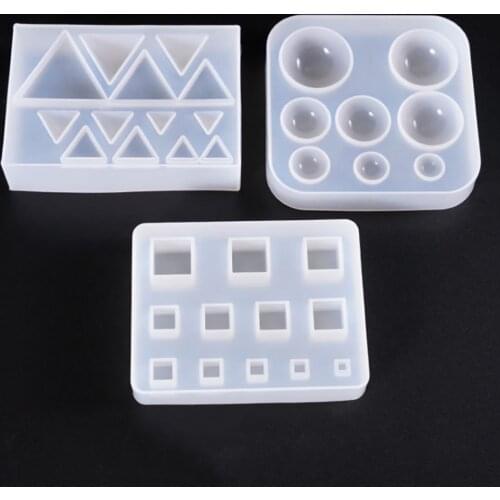 Earrings Pendants Gem Silicone Mold Triangle Round Square Resin Mold For DIY Jewelry Ornaments Pendant Necklace Jewelry Making