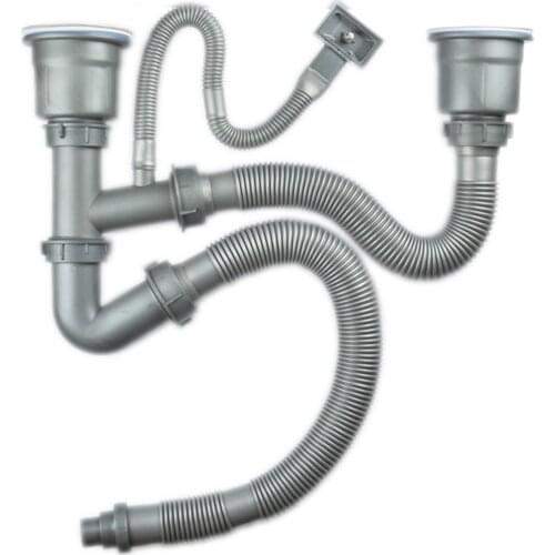 Double Bowl Sink Drain Pipe Flexible Double Kitchen Sinks Drainpipe Sink Drain Tube Flexible And Expandable