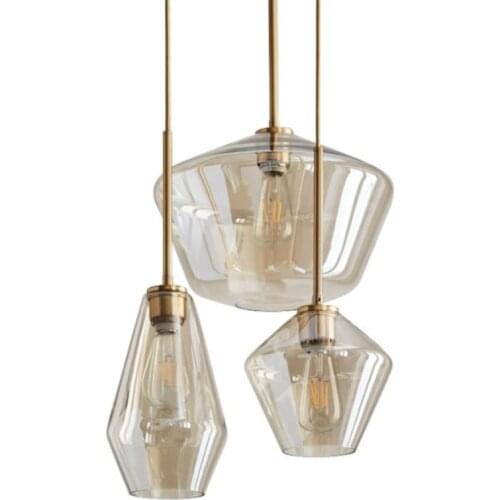 Nordic modern minimalist E27 LED glass single head pendant lamps for dining room living room bedroom study restaurant cafe bar