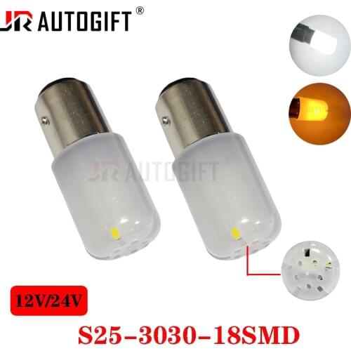 20PCS P21W Led Bulb 1157 P21/5W BAY15D Led 1156 BA15S Lamp 18SMD 3030 Chip Super Bright Auto Light Source Reverse Bulb 12V