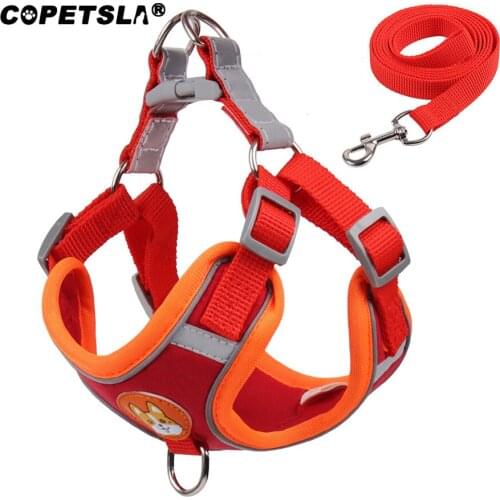 Copetsla Pet Reflective Nylon Dog Harness No Pull Adjustable Medium Large Naughty Dog Vest Safety Vehicular Lead Walking Running