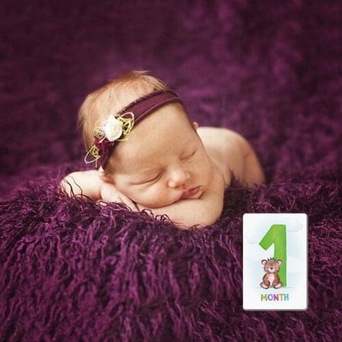 12 Pcs Month Sticker Baby Photography Milestone Memorial Monthly Newborn Kids Commemorative Card Number Photo Props