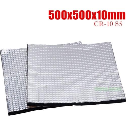 1pcs 500x500mm Heat Insulation Cotton Foil Self-adhesive Insulation Cotton 10mm Thick Chiron CR-10 S5 3D Printer parts