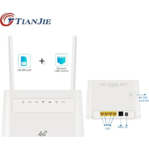 TIANJIE Indoor/Outdoor 4G Wireless WiFi Modem Dongle Unlocked SIM Card Router Modem 3G/4G CAT4 CPE Router With External Antennas