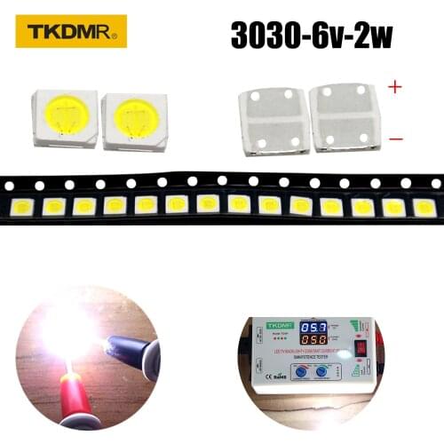 TKDMR 100/50pcs JF LED Backlight High Power 2W 3030 6V Current 250MA Color Temperature 10000-20000k For Lcd TV Application