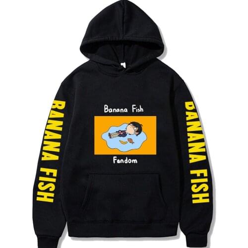 Banana Fish Anime Hoodies Fashion Long Sleeves Loose Unisex Clothes