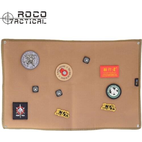 ROCOTACTICAL Military Patch Holder Board Army ID Holder Panel Pacth Badges Folding Mat for Patches Black/Coyote Brown