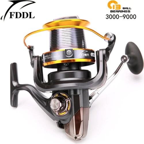 High Quality Metal Spool 12+1BB 3000-12000 Series Surf Spinning Fishing Reels Long Shot Casting Fly Sea Wire Cup Wheels