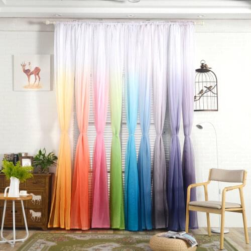 Curtain Drape Tulle Fabric Faded Valance Bedroom Living Room Window Decorative Modern Multi Color