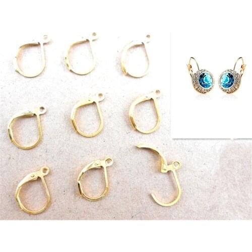 Hot Sale Depressed Semicircle Gold Plated Earring Hook Earwires Woman Jewelry Lever Back DIY Making Accessories Findings