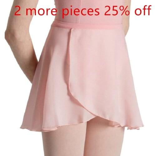 New Coming Georgette Dance Wrap Skirt Pink Black White Light Blue Tutu Baby Women Ladies Adult Ballet Latin Performance Wear Gym