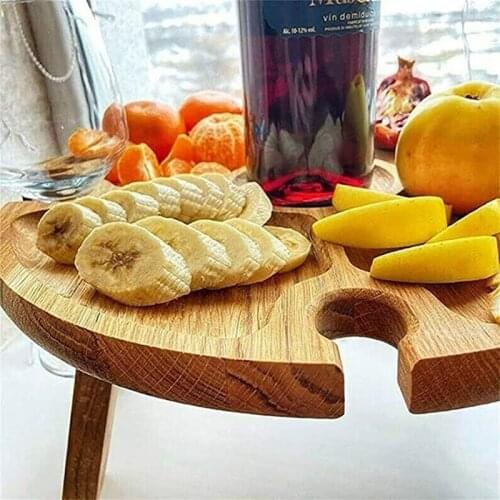 1pcs Wooden Outdoor Portable Firmly Table And Chair Leisure Table And Fruit Table Wine Rack Picnic Desk Easy To Carry Supplies