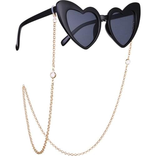 2020 Luxury trendy womens Crystal Punk metal eyewear chain glasses anti slip eyewear accessories glasses strap landyard