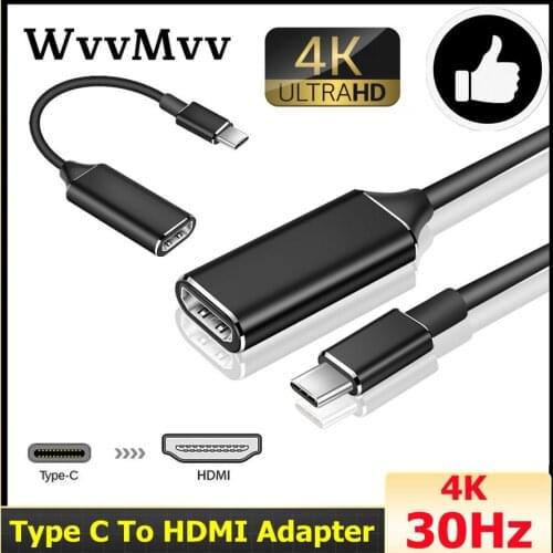 HD USB C to HDMI Adapter 4K 30Hz Cable Type C HDMI for MacBook Samsung Galaxy S10 Huawei Mate P20 Pro USB-C HDMI Adapter