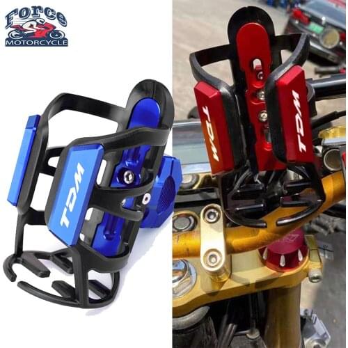 7 Colors Motorcycle Accessoreis CNC Aluminum+ Rubber Beverage Water Bottle Drink Cup Holder For YAMAHA TDM850 TDM900 TDM 850 900
