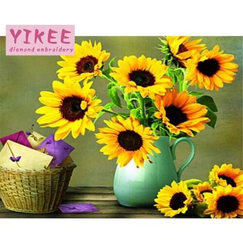 Embroidery rhinestone,sunflower,diamond painting flowers,5d diamond embroidery