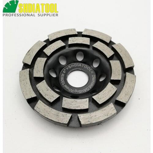 SHDIATOOL 4inch Diamond Double Row Grinding Cup Wheel 100MM Grinding disc bore 20mm/16mm