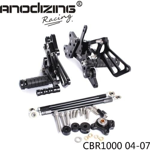 Full CNC Aluminum Motorcycle Adjustable Rearsets Rear Sets Foot Pegs For HONDA CBR1000RR 2004 2005 2006 2007 2007