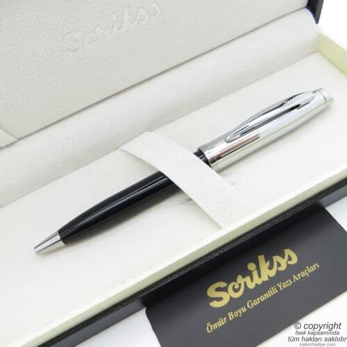 Scrikss 39 Black Chrome Ballpoint Pen | Scrikss Pen | İsme Special Pen | Gift Pen
