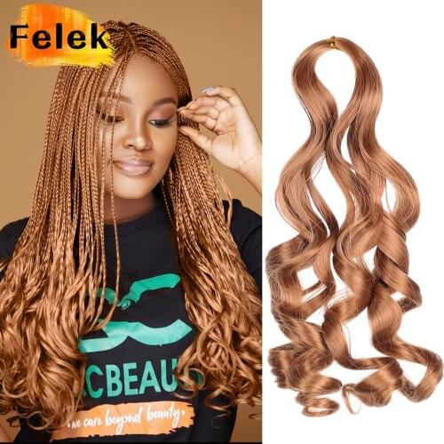 Long Loose Wave Crochet Hair Extension Ombre Wavy Braiding Synthetic Curly Braids Bundles Hair For Black Women Blonde Afro Curls