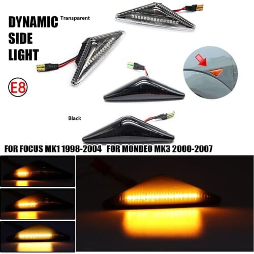 For Ford Focus MK1 1998-2004 For Mondeo MK3 2000-2007 2Pc Dynamic LED Side Marker Signal Light Indicator Lamp Car