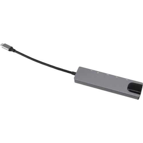 USB C HUB Type-C Docking Station 6 in 1 USB3.0+HDMI-Compatible+RJ45+PD USB Splitter for Laptop PC