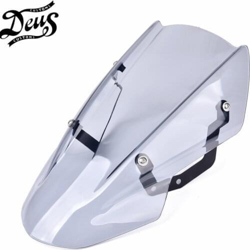 Motorcycle Windshield Screen Visor Windscreen with Bracket Double Bubble Wind Deflector for Kawasaki Z650 Z-650 2017 2018 2019