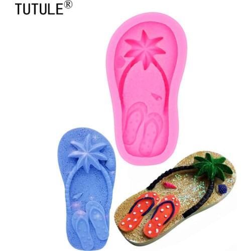 Gadgets - Beach Ballerina Slippers -fondant, wax, miniature foods,clay, resin, sweets, mold -Beach slippers silicone mold