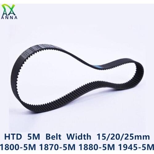 HTD 5M synchronous Timing belt C=1800/1870/1880/1945 width 15/20/25mm Teeth 360 374 376 389 HTD5M 1800-5M 1870-5M 1880-5 1945-5M