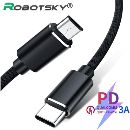 USB Type C To Micro Cable For MacBook Charger Data Cable USB Type-C Data Transmission Line Fast Charger Adapter For XiaomiHuawei
