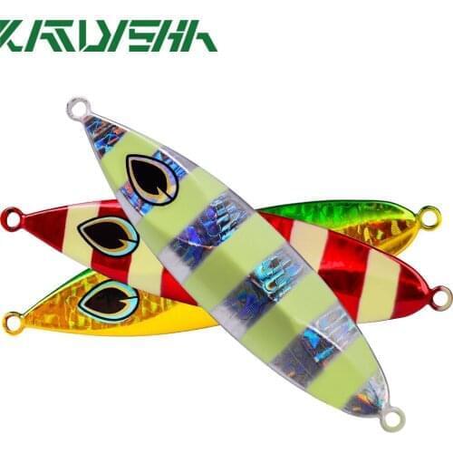 KATYUSHA 5pcs/lot Metal Jig Spoon Lures 80g-100g-120g Artificial Baits Shore Slow Jigging Super Hard Bass Fishing Lures