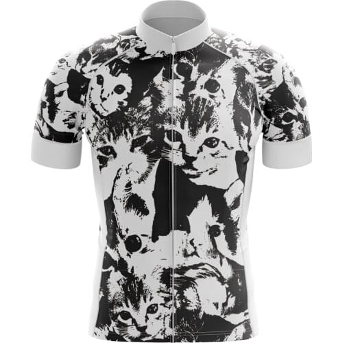 HIRBGOD Lightweight Graffiti Cat Bike Clothing Men Cycling Jersey Short Sleeve Bicycle Shirt Riding Sport Equipment,TYZ301-01