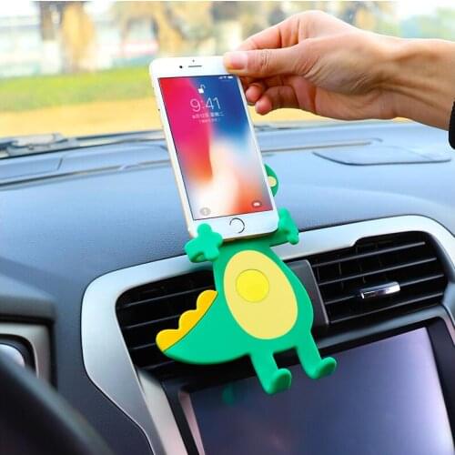 Multi-function car phone holder creative cartoon car air outlet mobile phone bracket car navigation car interior supplies