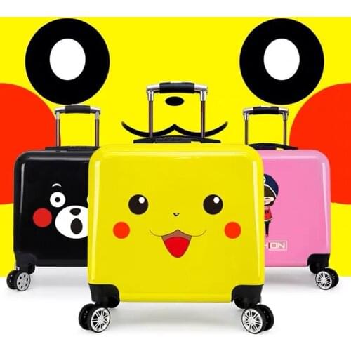 New boy cartoon trolley case kids suitcase rolling luggage girl lovely trolley box children school luggage bag with wheels