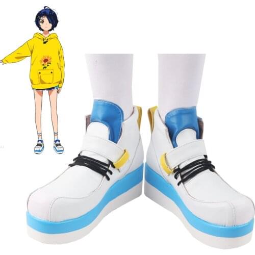 New Anime WONDER EGG PRIORITY Cosplay Shoes Ohto Ai Shoes White Boots Women Men Carnival Halloween Shoes Size 35-46