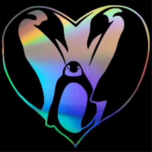 Penguin Heart Family Wall Home Glass Window Door Car Sticker Laptop Auto Truck