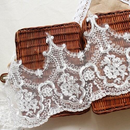 3Yards 26CM Wide Luxury Venice White Lace Trim Applique Wedding Dress Lace