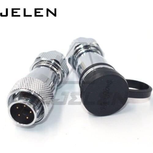 WS16 series metal round docking waterproof connector 5pin male and female , 5 pin led connector, 5 pin waterproof connector ip67