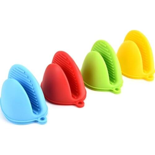 Silicone Heat Resistant Gloves Clips Insulation Non Stick Anti-slip Pot Holder Clip Oven Mitts Kitchen Tools LX4811