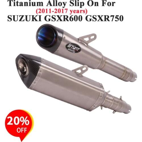 Titanium Alloy Slip On For GSXR600 GSXR750 GSXR 750 600 Motorcycle GP Exhaust System Escape Modify Link Pipe Muffler DB Killer