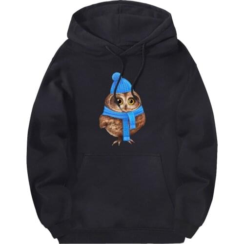 Owl Animal Print Hooded Hipster Brand Harajuku Tracksuits New Arrival Clothing Male Warm Hoodies Outdoor Moletom Masculino