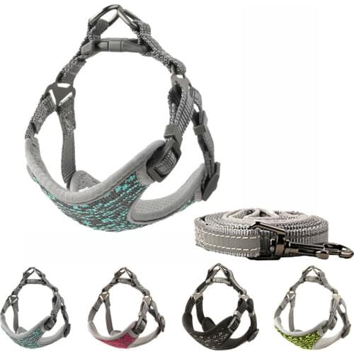 Reflective Dog Suspenders Haulage Rope Package Adjustable Small, Medium and Large Pet Dog Walking Dog Collar Leather Dog Collar