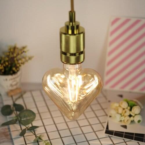 Caring LED Bulb Edison Bulb Peach Heart LED Filament Lamp Restaurant Coffee Shop Retro Decorative Light Source 220V 4W E27