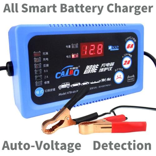 6V12V Car Motorcycle LCD Display Battery Charger/ Maintain 2A 6A Lead Acid Battery Charger For SLA,AGM,GEL,VRLA, Battery Charger